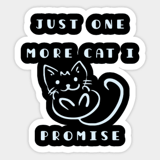 cute kawaii chibi kitten best friend, just one more cat i promise Sticker